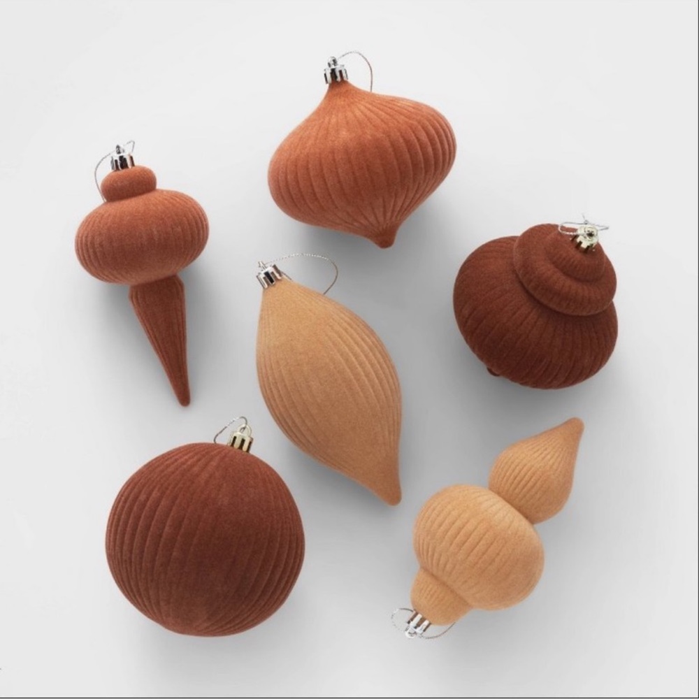 Set of 3 (18) Wondershop flocked holiday ornaments